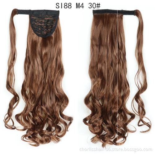 Wholesale Hot Sale Chorliss Natural Indian Virgin Cheveux Afro Curly Hair Ponytail For Black Women Synthetic Ponytail Extensions